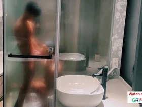 Two handsome bisexuals have sex in my bathroom. Free short version.