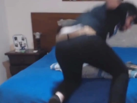 Gay nerd enjoying anal pleasure with a butt plug