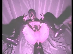 A young Asian man, who has been tied up, reaches an intense orgasm.