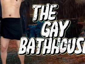 A gay man has sex with many men in a public bath and swallows a lot of semen.