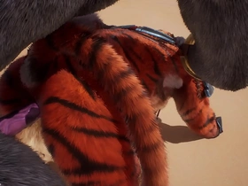 Furry gay men having wild sex