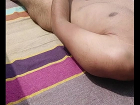 Young and straight Indian hunk’s solo pleasure performance in public