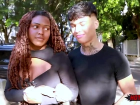 Skinny blond gets some help with pyro fetish from bisexual friend