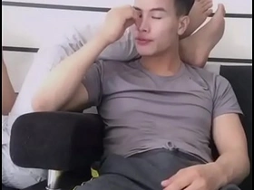 Gay Asian man masturbates on webcam