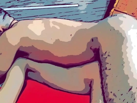 Cartoon porn: Milk on the bed, under the sunlight, gay erotica