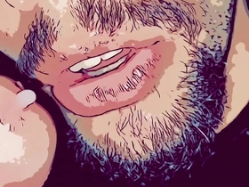 Real gay animation with a passive character getting a facial in a cartoon