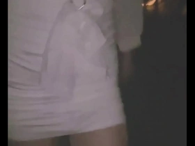 A sissy slut in a pocket skirt, meatball, and heels having sex outside for the first time.
