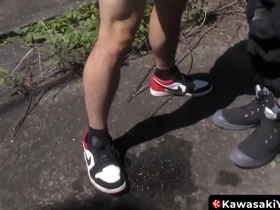 Wild Japanese Yoshi Kawasaki in hot gay action outdoors