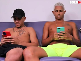 Gay teen masturbates with friend