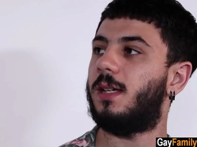 Stepson has rough sex with muscular stepfather in gay taboo scene.
