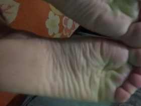 Young and old gay men show off their feet and have sex.