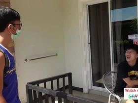 A young Vietnamese guy gets a rim job and fucked by a resort stranger.