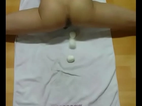 Young Asian man enjoys anal sex with egg play.