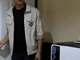 Hot Asian man goes solo in gay porn video