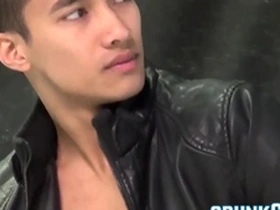 Asian jock Ken Ott pleasuring himself with a Fleshlite toy.