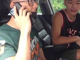 Young Asian man gets kinky with mechanic in solo session