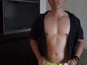 Straight college boy masturbates with a toy.