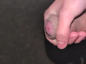 Masturbating outdoors and releasing cum