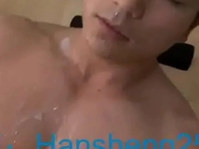 Straight Asian hunks passionate gay scene ends up in a facial finish