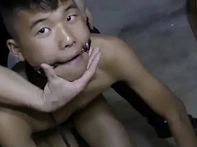 Straight gay BDSM slave scenes with an Asian teen