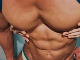 Muscular Asian man gets nipple play with his big chest muscles.
