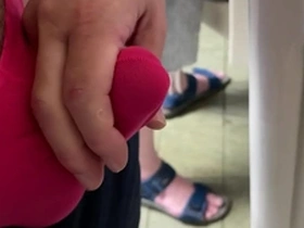 Public toilet pleasure with a big load ending