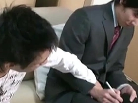 A adorable Japanese gay twink engages in group sex