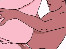 Stepson with a big dick fucking his stepfather in an animated gay porn.