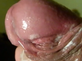 Solo boys close up masturbation scene with a red-haired penis ends with an facial.
